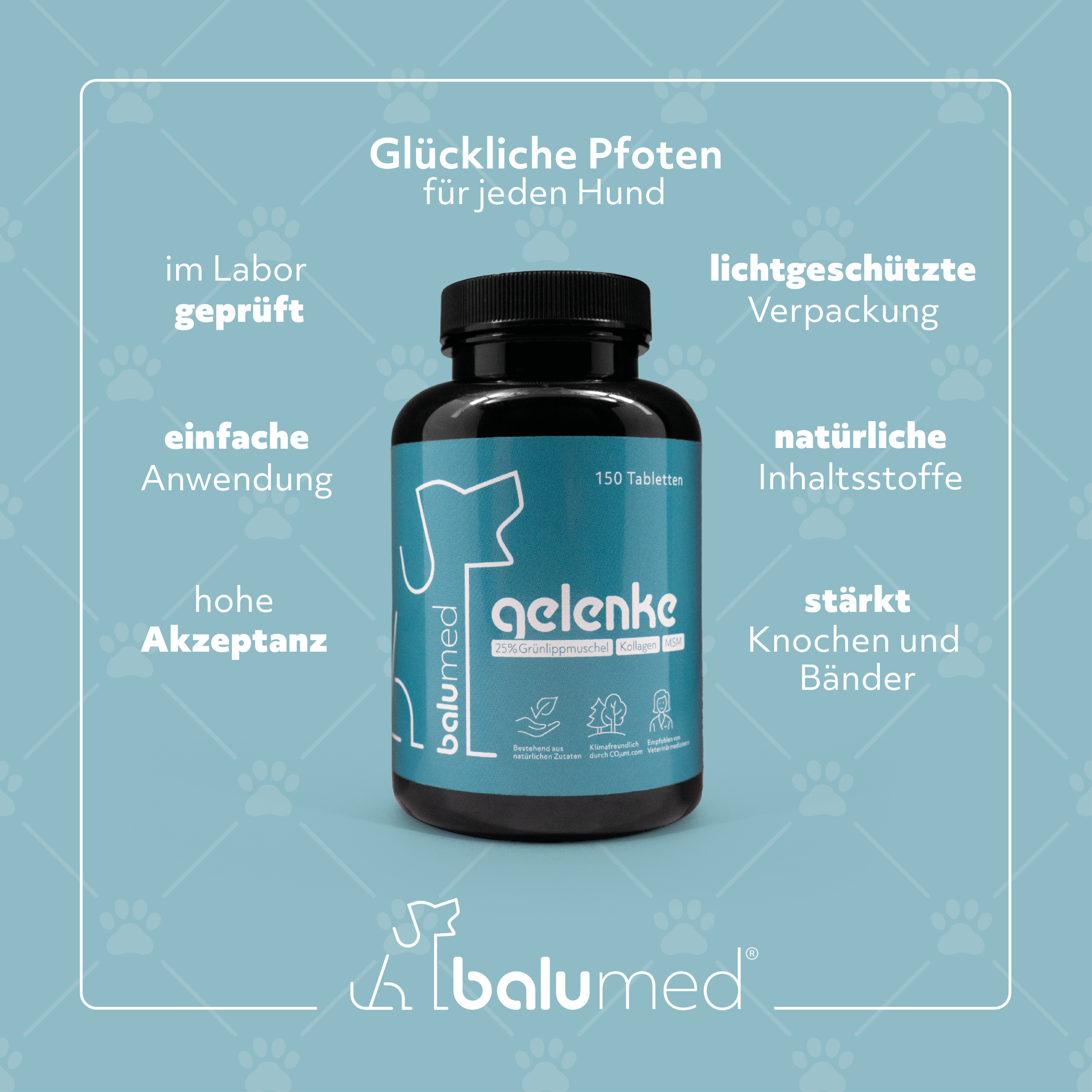 balumed® 150 Gelenktabletten mit 25% Grünlippmuschel hochkonzentriert, MSM, Bierhefe, Glucosamin, Chondroitin, Zink