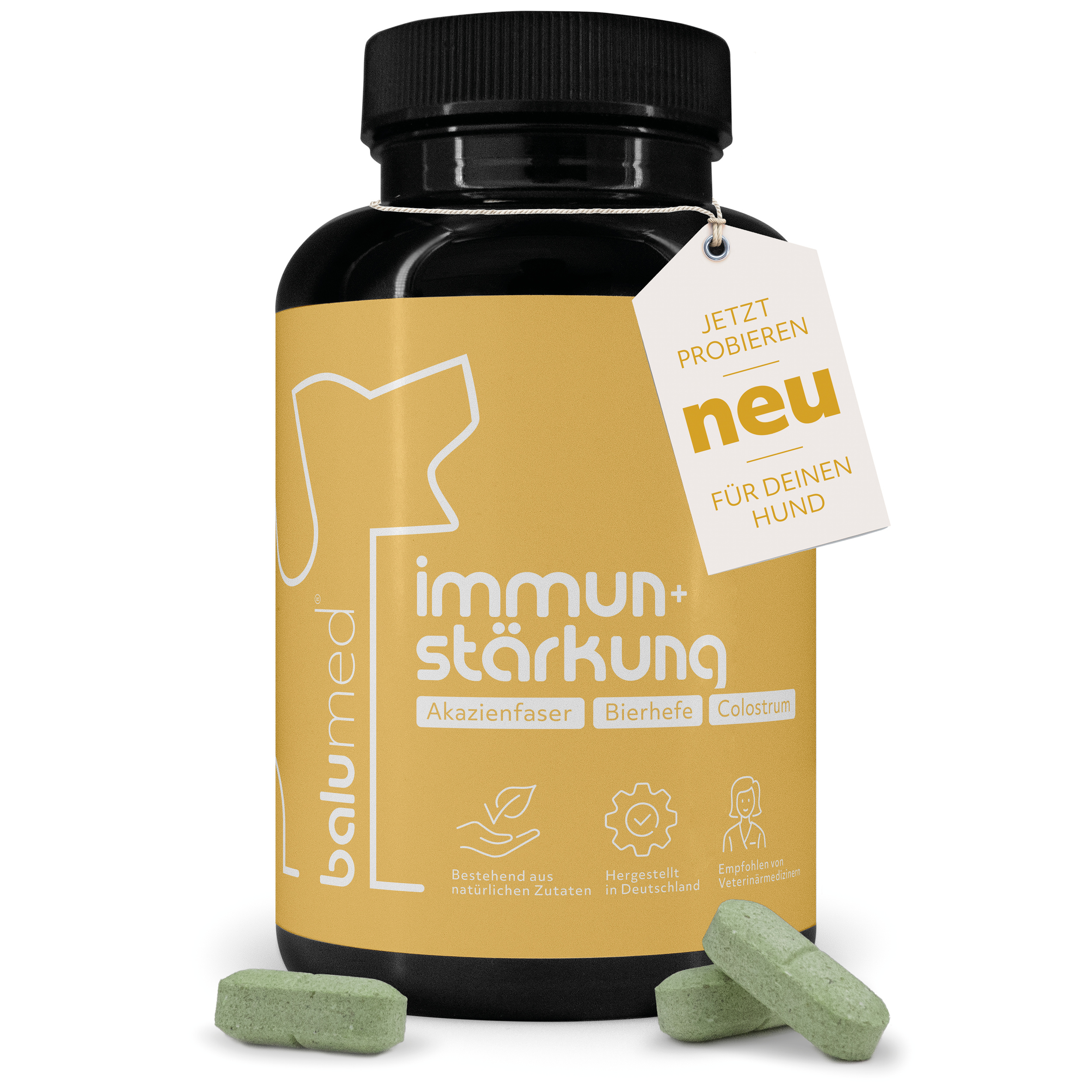 balumed® Immun + Stärkung – 120 Tabletten für Hunde – mit Colostrum, Inulin, Bierhefe, Grünlippmuschel, Propolis & probiotischen Kulturen